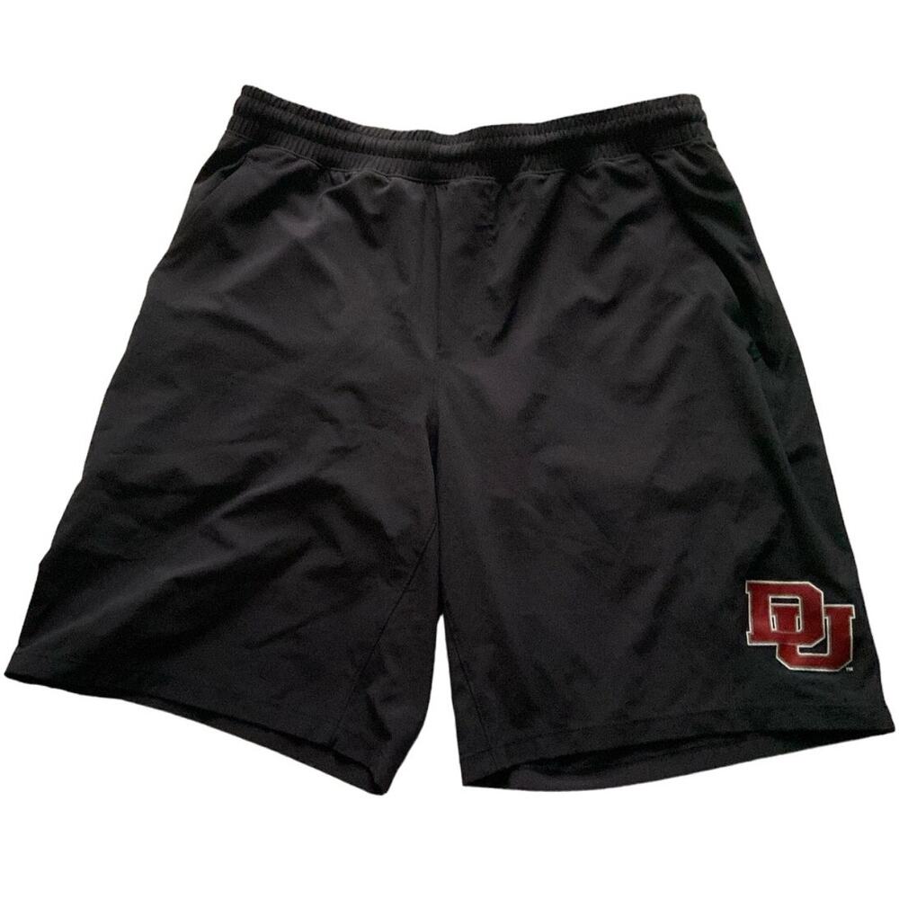 lululemon athletica Black Athletic Shorts with Red Logo